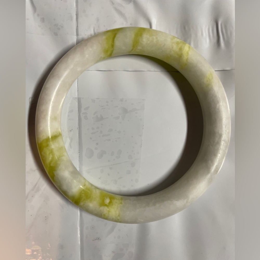 White And Light Green Jade Bangle Bracelet?